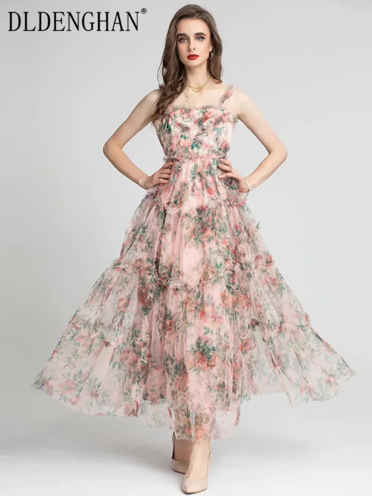DLDENGHAN Women Mesh Dress Spaghetti Strap Backless Ruffles Flowers Print Bohemian Vacation Dresses Fashion Summer New
DLDENGHAN Women Mesh Dress Spaghetti Strap Backless Ruffles Flowers Print Bohemian Vacation Dresses Fashion Summer New