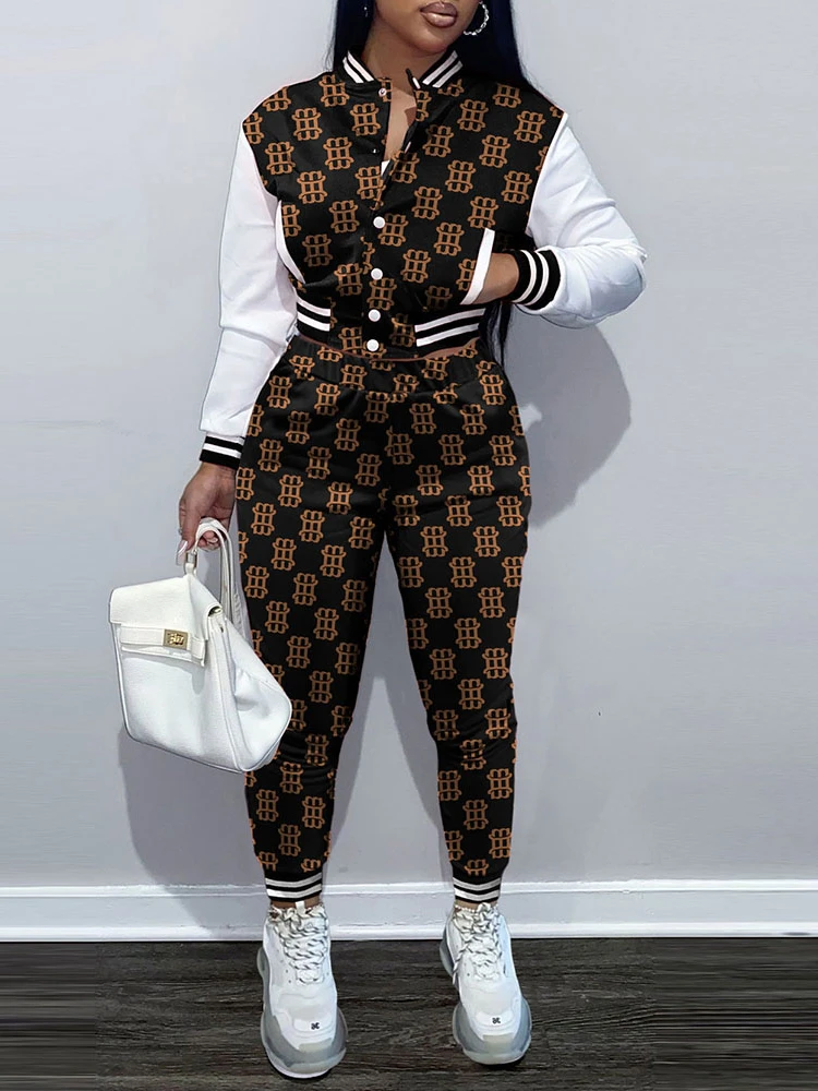 Fashion Women Set Baseball Suit Winter Spring Printing Casual Tracksuit Women 2 Pieces Set Sports Sweatshirts Sweatpants Outfits
Fashion Women Set Baseball Suit Winter Spring Printing Casual Tracksuit Women 2 Pieces Set Sports Sweatshirts Sweatpants Outfits