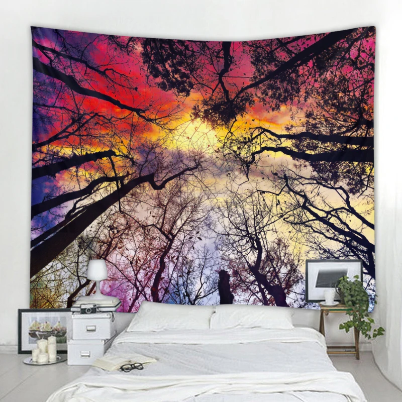Home Decor Forest Sky Moon Art Tapestry Psychedelic Scene Boho Wall Hanging Mandala Bedroom Wall Decor tapiz
Home Decor Forest Sky Moon Art Tapestry Psychedelic Scene Boho Wall Hanging Mandala Bedroom Wall Decor tapiz