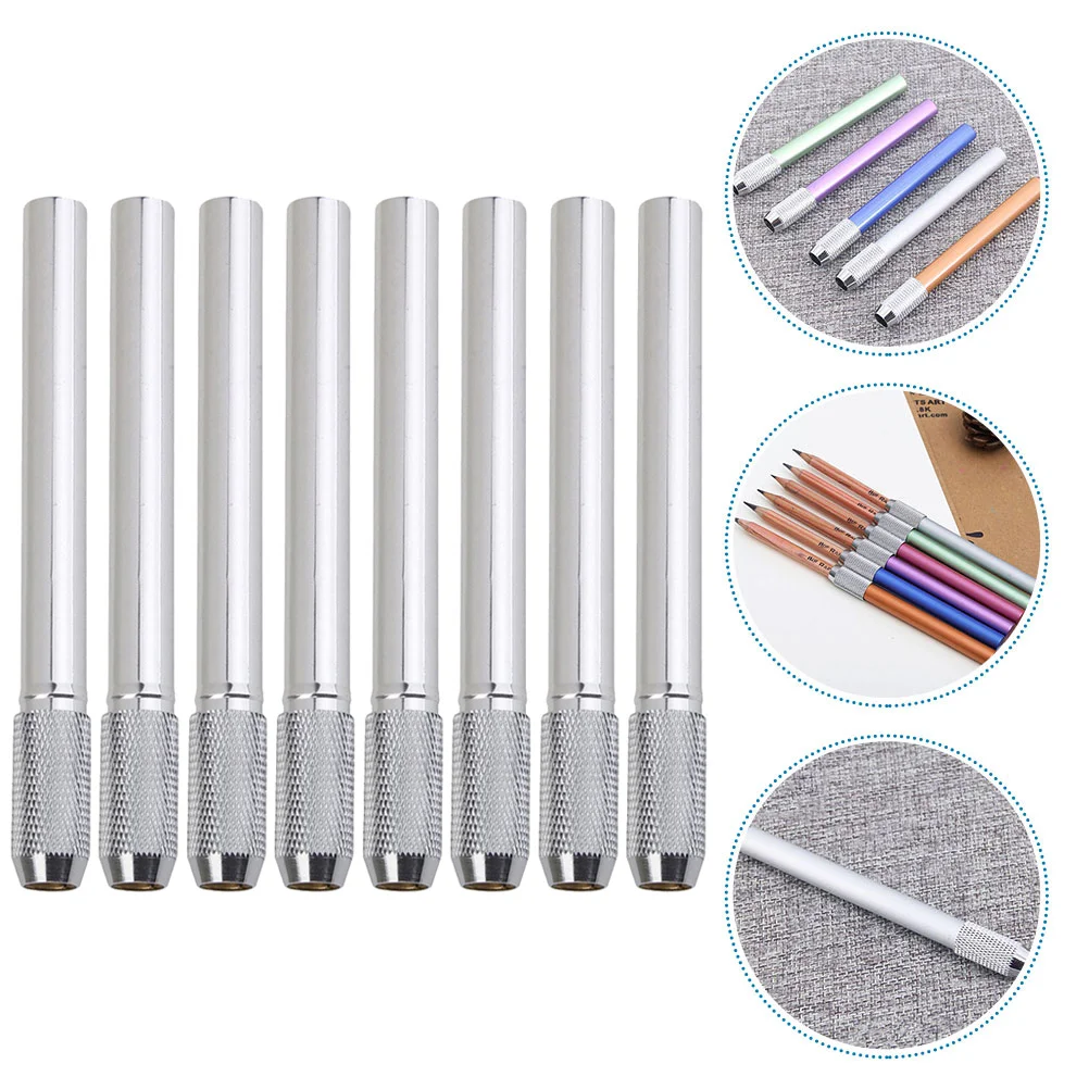 8 Pcs Metal Stand Extender Stainless Steel Short Holder Extenders Colored Holders Pencils Drawing Pens Extending Tool Led 
8 Pcs Metal Stand Extender Stainless Steel Short Holder Extenders Colored Holders Pencils Drawing Pens Extending Tool Led
