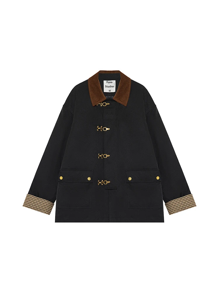 Metal Buckle Design Contrast Color Patchwork Wool Coat 2022 New Lapel Mid-long Outer Loose Korean Style Overcoat Vintage Style
Metal Buckle Design Contrast Color Patchwork Wool Coat 2022 New Lapel Mid-long Outer Loose Korean Style Overcoat Vintage Style