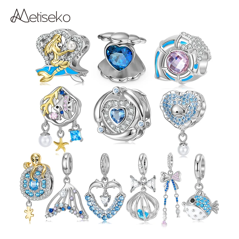 Metiseko 925 Sterling Silver Ocean Series Charms for Bracelets Mermaid Octopus Whale Tail Pendants for Original Women Bracelet
Metiseko 925 Sterling Silver Ocean Series Charms for Bracelets Mermaid Octopus Whale Tail Pendants for Original Women Bracelet