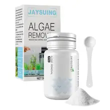 50g Algae Removal Agent with Spoon Tank Moss Remover Aquarium Fish Tank Pond Cleaner Sludge Destroyer Water Cleaning