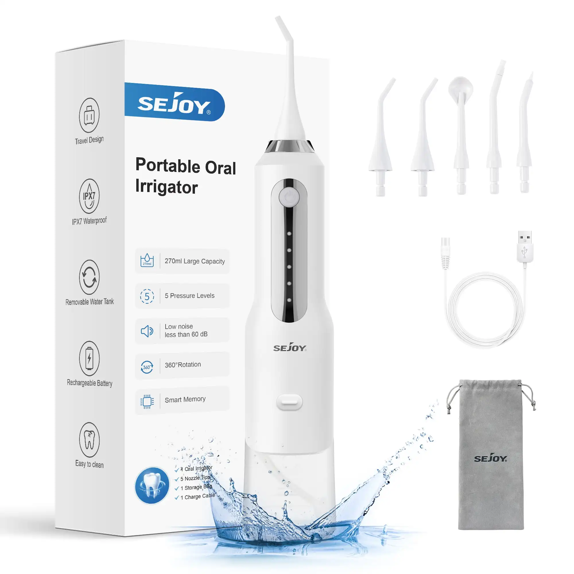 Cordless Water Flosser Dental Teeth Cleaner, Professional 270ML Tank USB Rechargeable Dental Oral Irrigator for Home and Travel,
Cordless Water Flosser Dental Teeth Cleaner, Professional 270ML Tank USB Rechargeable Dental Oral Irrigator for Home and Travel,