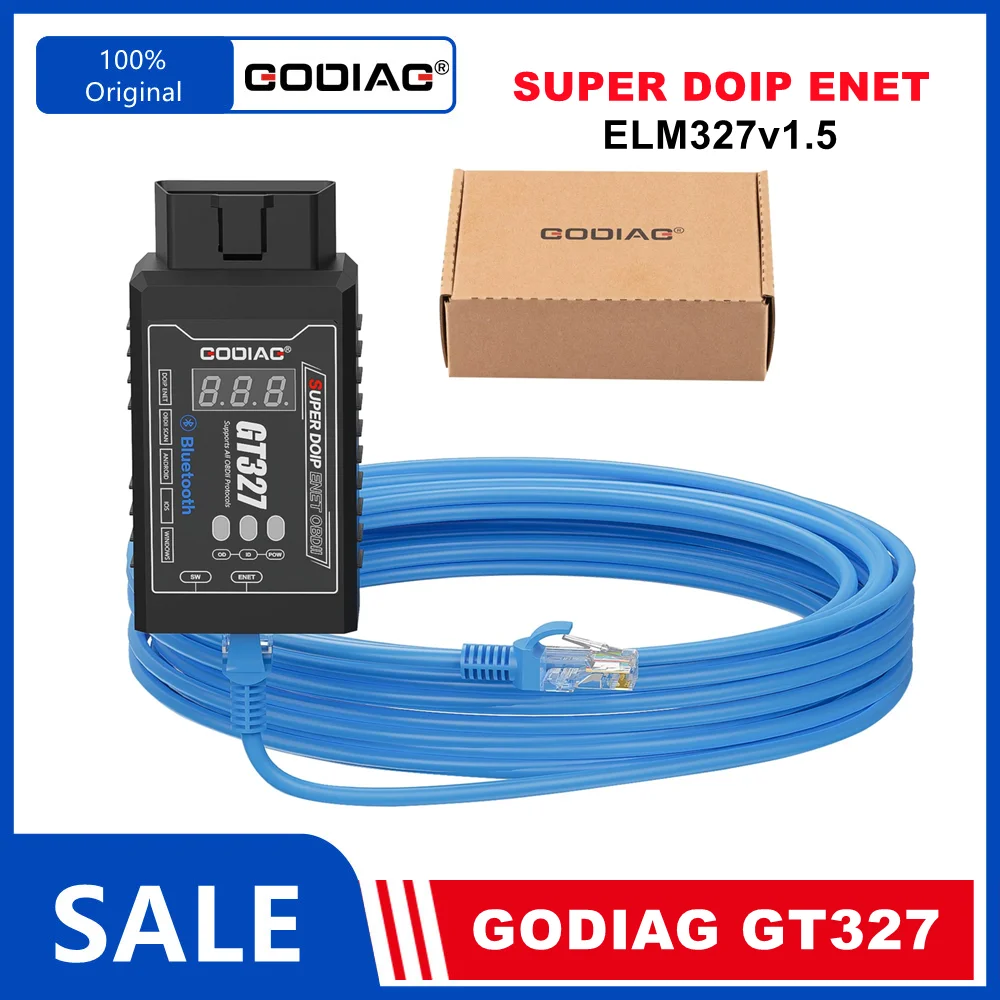 GODIAG GT327 Super DOIP ENET OBD2 ELM327V1.5 Bluetooth 4.0 OBD II Сканер для iOS/Android/Windows
GODIAG GT327 Super DOIP ENET OBD2 ELM327V1.5 Bluetooth 4.0 OBD II Сканер для iOS/Android/Windows