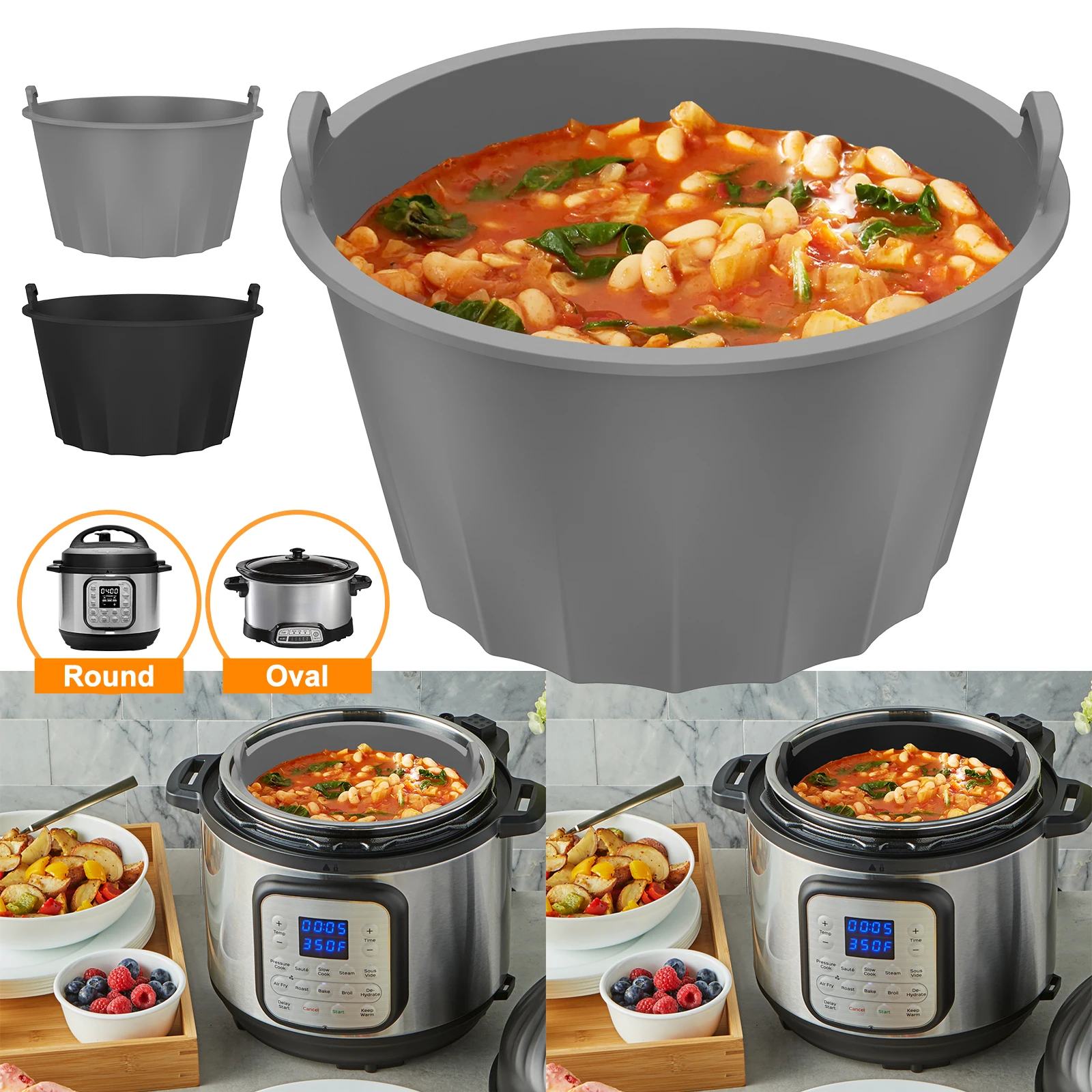Силиконовая подкладка для кастрюли 6-8QT, многоразовый вкладыш для медленной плиты, герметичный термостойкий силиконовый вкладыш для медленной плиты
Силиконовая подкладка для кастрюли 6-8QT, многоразовый вкладыш для медленной плиты, герметичный термостойкий силиконовый вкладыш для медленной плиты