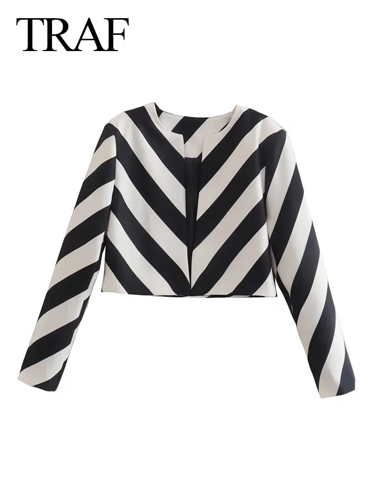 TRAF Diagonal Stripe Casual Sexy Short Fit Women's Jacket Long Sleeves Round Neck Retro Fashion Trend Lady Top Summer New
TRAF Diagonal Stripe Casual Sexy Short Fit Women's Jacket Long Sleeves Round Neck Retro Fashion Trend Lady Top Summer New