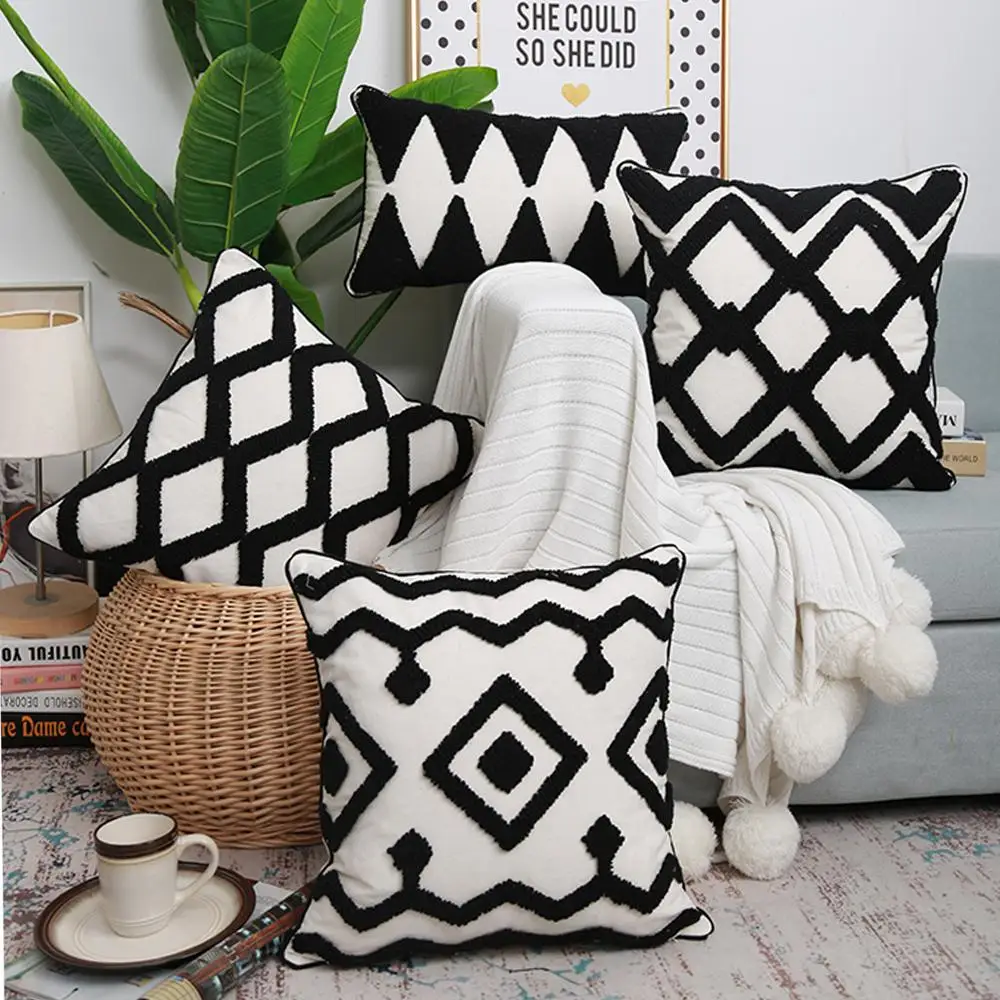 Black White cushion cover 45x45cm/30x50cm pillow cover Tufted Geometric for Netural Home decoration Living Room Bedroom Chair
Black White cushion cover 45x45cm/30x50cm pillow cover Tufted Geometric for Netural Home decoration Living Room Bedroom Chair
