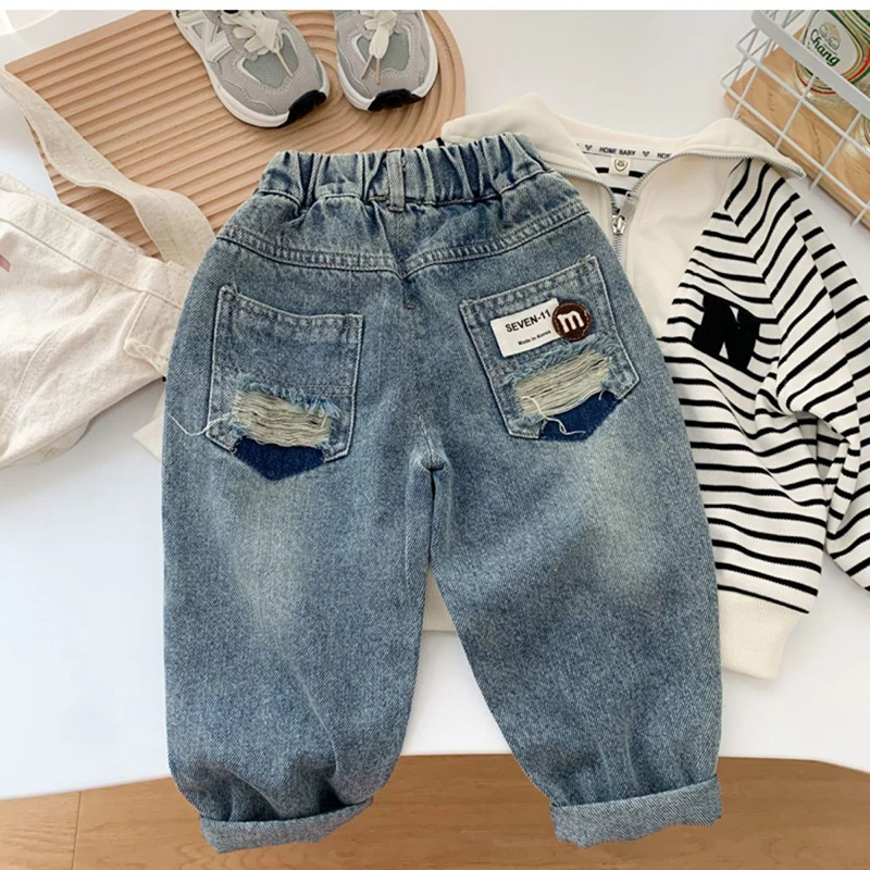 Boys' Summer Ripped Jeans 2023 New Korean Version Of Fashionable Soft Pants Chic Cool Dad Pants Trend
Boys' Summer Ripped Jeans 2023 New Korean Version Of Fashionable Soft Pants Chic Cool Dad Pants Trend