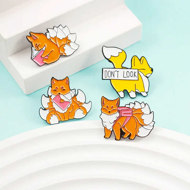 Corgi Fox Animal Shape Enamel Lapel Pins Custom Corgi Don't Look Brooch Clothes Badge Bag Jewelry Gifts For Friends Wholesale
Corgi Fox Animal Shape Enamel Lapel Pins Custom Corgi Don't Look Brooch Clothes Badge Bag Jewelry Gifts For Friends Wholesale