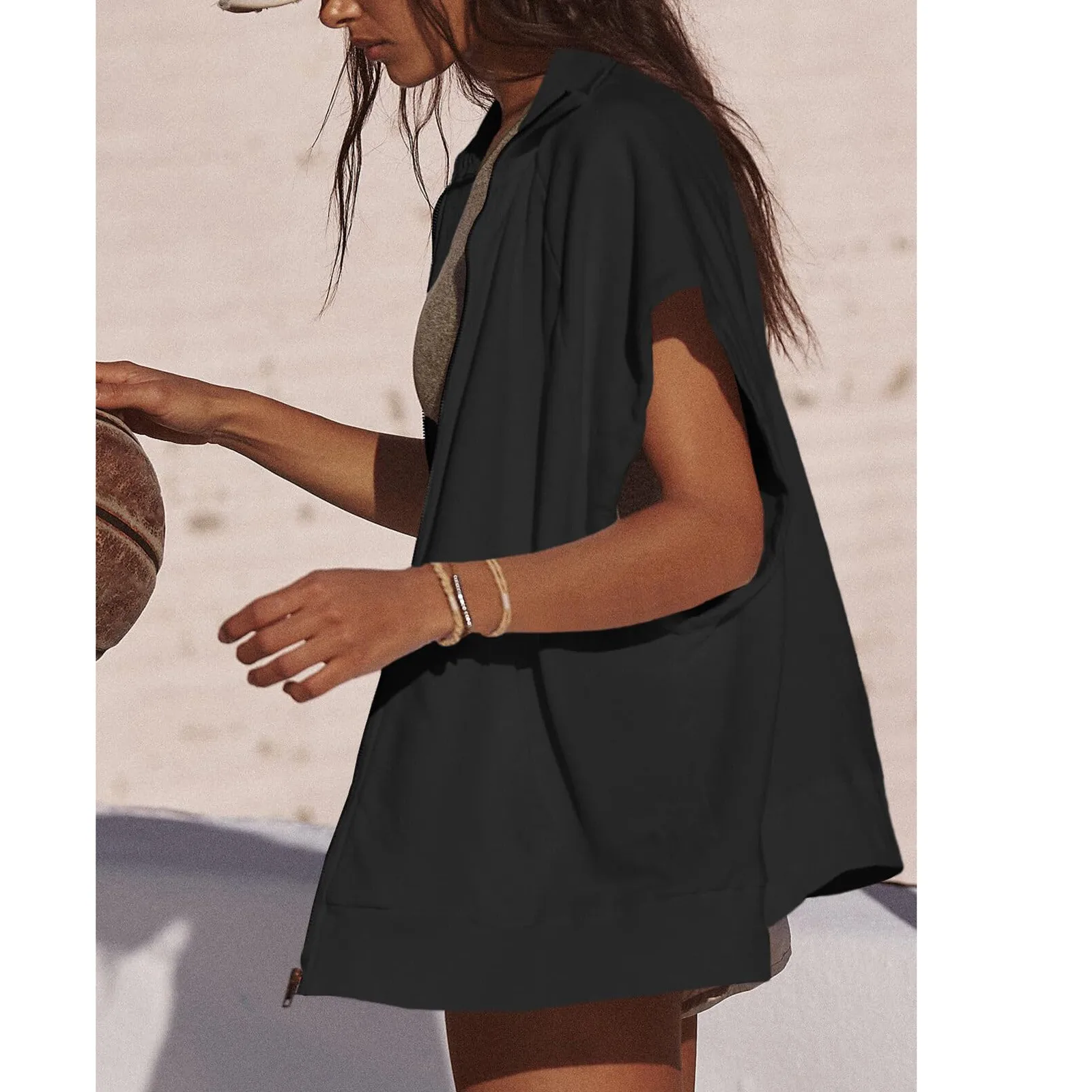 Women's Zip Up Sweatshirts Sleeveless Oversized Casual Solid Color Sweatshirt With Pockets Sudaderas De Mujeres Ropa De Mujer
Women's Zip Up Sweatshirts Sleeveless Oversized Casual Solid Color Sweatshirt With Pockets Sudaderas De Mujeres Ropa De Mujer