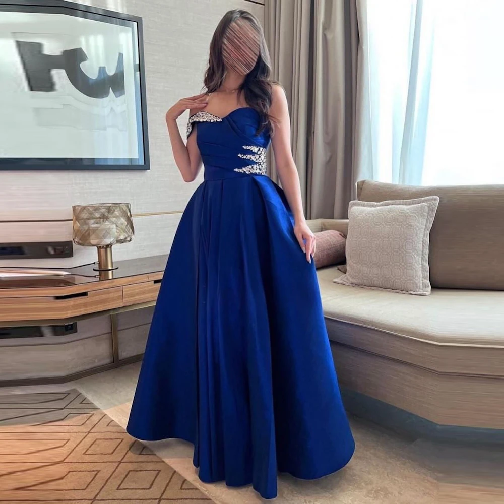 ROSELLA One Shoulder Short Sleeves Rhinestone Women Party Evening Dress Floor Length Zipper Up A-Line Blue Satin Gown New 2023
ROSELLA One Shoulder Short Sleeves Rhinestone Women Party Evening Dress Floor Length Zipper Up A-Line Blue Satin Gown New 2023
