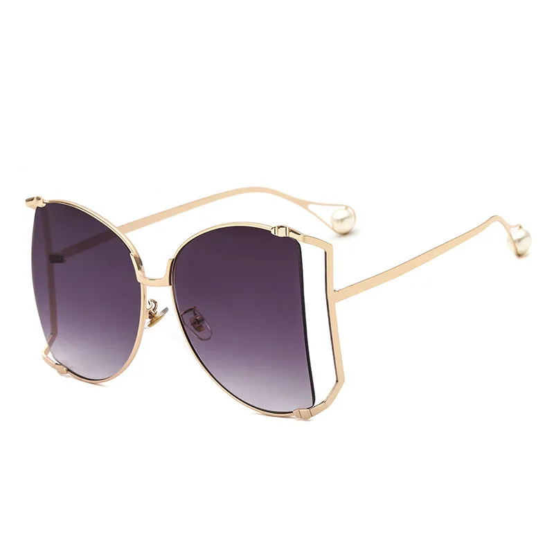 Солнцезащитные очки унисекс, брендовые полукруглые солнечные очки с жемчугом, модная большая оправа с градиентом, для женщин 
Солнцезащитные очки унисекс, брендовые полукруглые солнечные очки с жемчугом, модная большая оправа с градиентом, для женщин