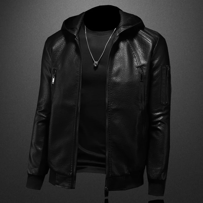 High Quality Sheepskin Leather Men's Motorcycle Jacket Vintage Warm Thick Jacket Hooded for Winter Club Bomber Leather Windbreak
High Quality Sheepskin Leather Men's Motorcycle Jacket Vintage Warm Thick Jacket Hooded for Winter Club Bomber Leather Windbreak