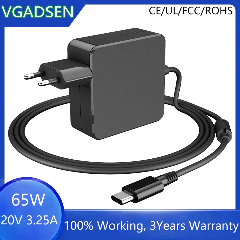 

65W 20V 3.25A Thinkpad 60W 45w USB C Type C Laptop Charger Power Adapter For MacBook ASUS ZenBook Lenovo Dell Xiaomi air HP Sony