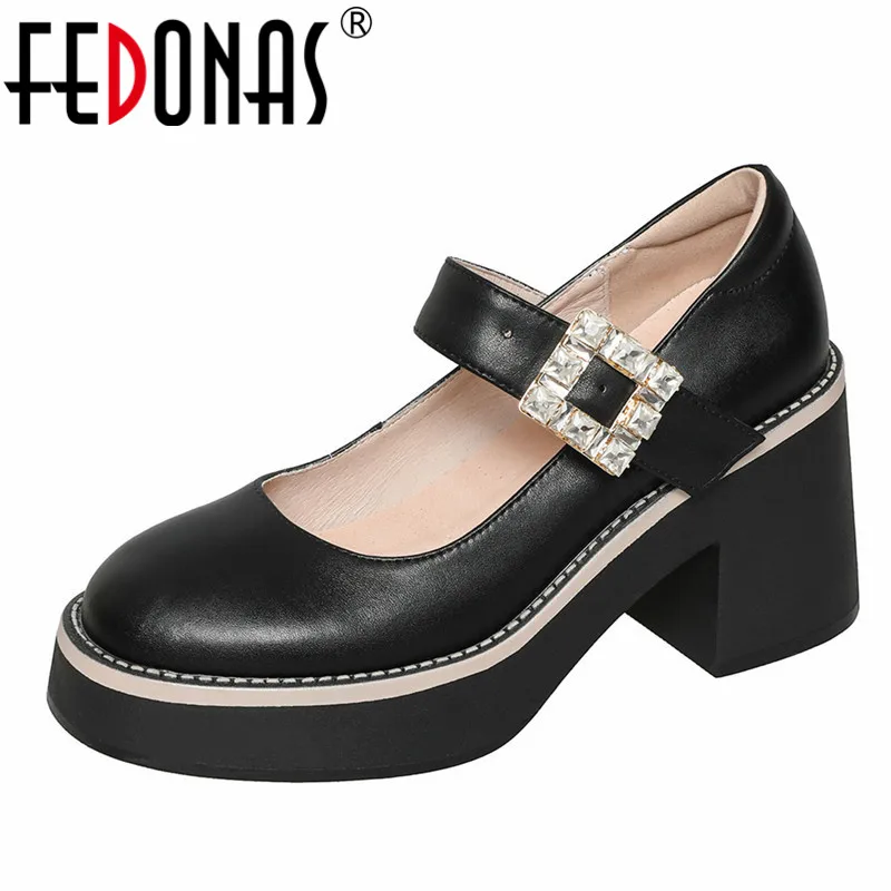 FEDONAS Spring Summer Women Pumps Fashion Rhinestone Mary Janes Platforms Genuine Leather High Heels Office Casual Shoes Woman
FEDONAS Spring Summer Women Pumps Fashion Rhinestone Mary Janes Platforms Genuine Leather High Heels Office Casual Shoes Woman