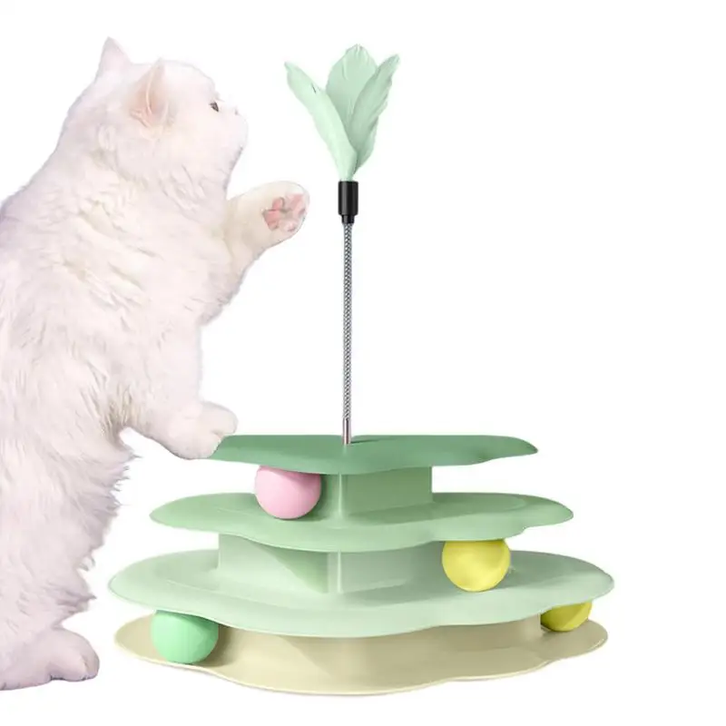 4 Levels Turnable Toys For Cats Accessories Tower Tracks With Balls Cat Toy Interactive Intelligence Training With Fun Cat Stick
4 Levels Turnable Toys For Cats Accessories Tower Tracks With Balls Cat Toy Interactive Intelligence Training With Fun Cat Stick