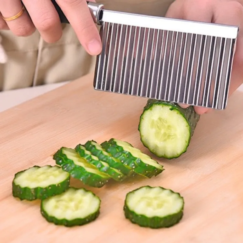 Potato Wavy Edged Knife Stainless Steel Plastic Handle Kitchen Gadget Vegetable Fruit Cutting Peeler Cooking Tools Accessories
Potato Wavy Edged Knife Stainless Steel Plastic Handle Kitchen Gadget Vegetable Fruit Cutting Peeler Cooking Tools Accessories