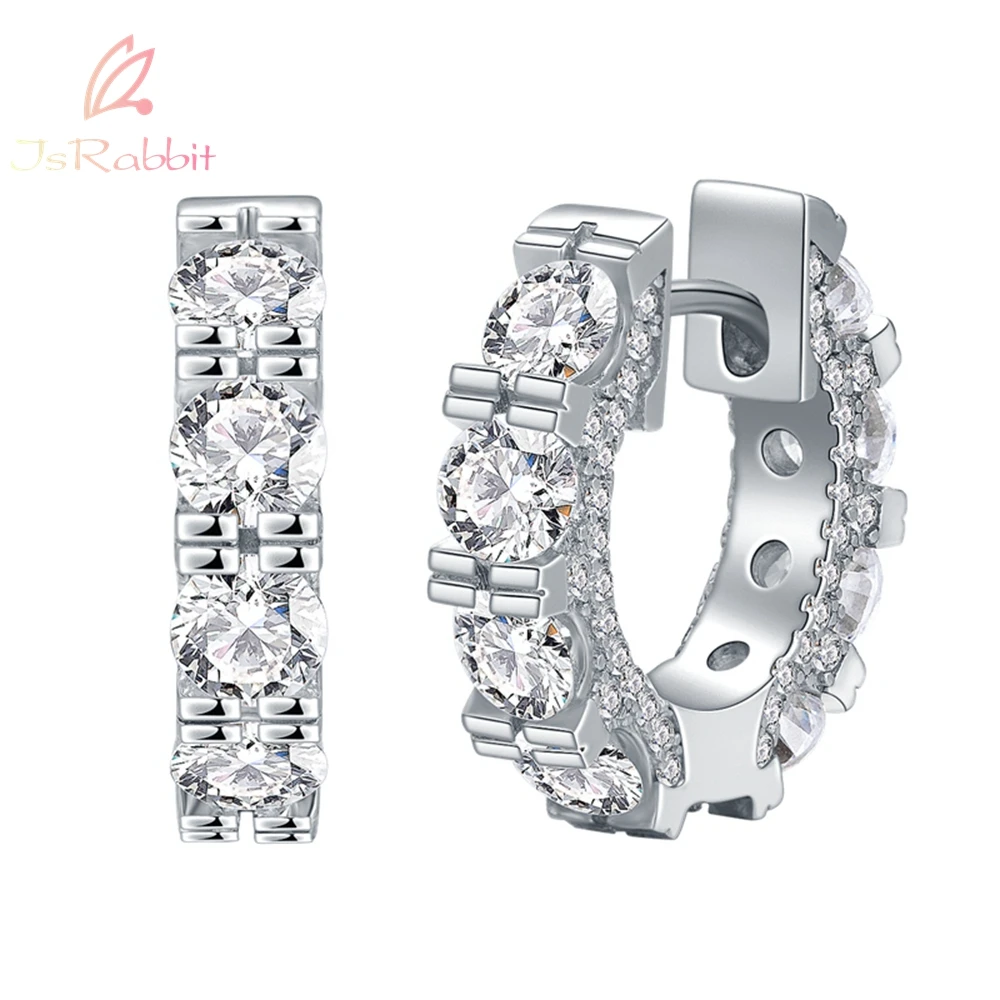 IsRabbit 18K White Gold Plated Round Cut 4MM Tech Synthetic Diamond Hoop Earrings 925 Sterling Silver Fine Jewelry Drop Shipping
IsRabbit 18K White Gold Plated Round Cut 4MM Tech Synthetic Diamond Hoop Earrings 925 Sterling Silver Fine Jewelry Drop Shipping