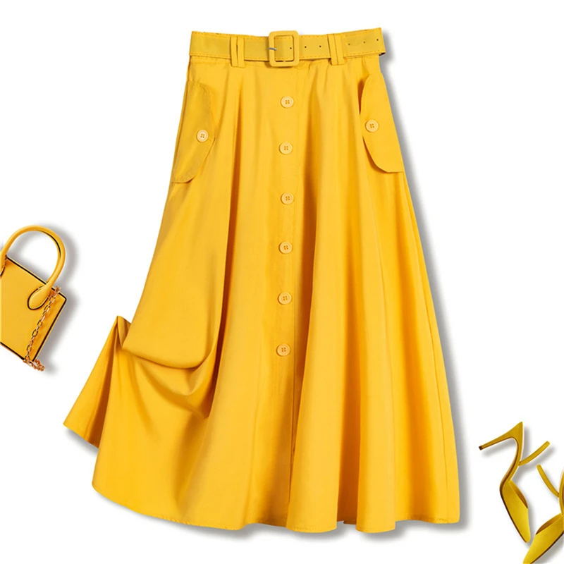 TFETTERS Woman Skirts Spring Young Fashion Sweet Pocket Design Belt Waves Lddy's Skirt Mid Calf Solid Color Skirts for Women
TFETTERS Woman Skirts Spring Young Fashion Sweet Pocket Design Belt Waves Lddy's Skirt Mid Calf Solid Color Skirts for Women