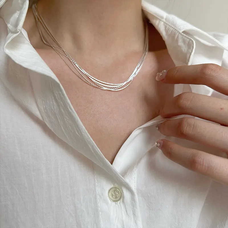 Bafu S925 Sterling Silver Multi Layer Snake Chains Hiphop Classic Women Necklace Jewelry
Bafu S925 Sterling Silver Multi Layer Snake Chains Hiphop Classic Women Necklace Jewelry