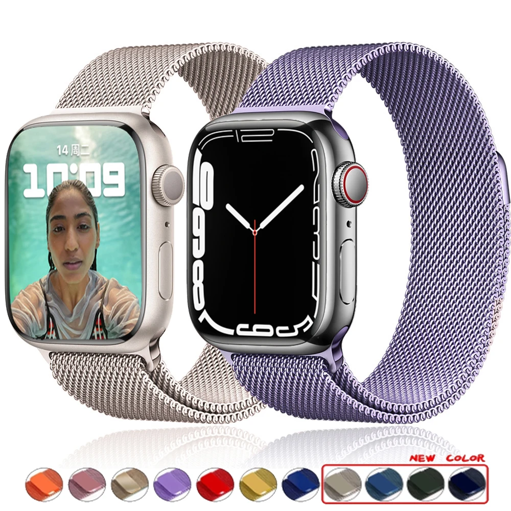 Металлический ремешок «Миланская петля» для Apple watch band 7 45 мм 44 мм 40 мм iWatch Series 42 мм 38 мм, магнитный браслет из нержавеющей стали 3456 se
Металлический ремешок «Миланская петля» для Apple watch band 7 45 мм 44 мм 40 мм iWatch Series 42 мм 38 мм, магнитный браслет из нержавеющей стали 3456 se