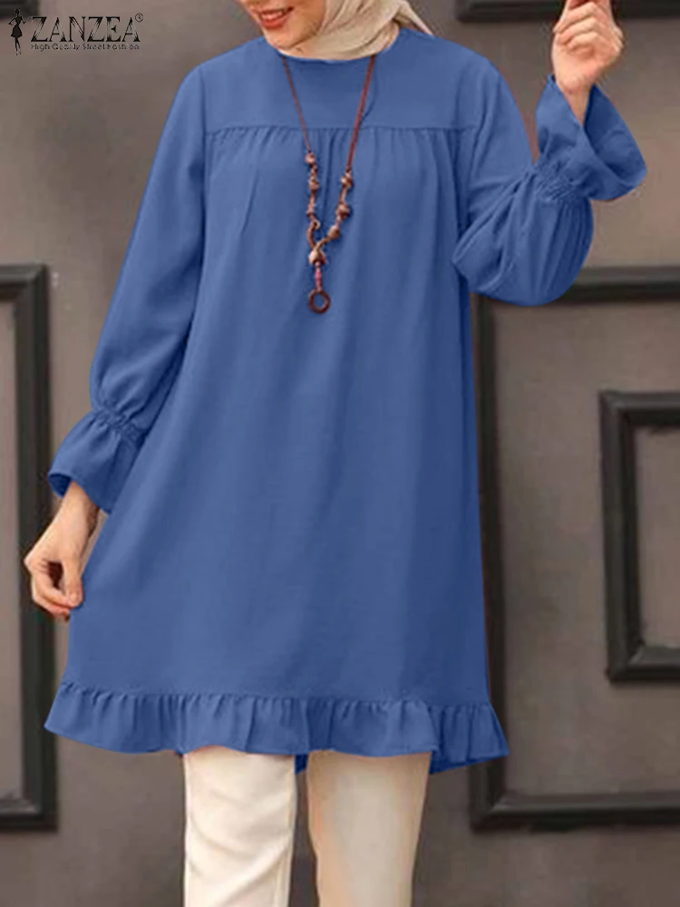 New Vintage Muslim Tops For Women ZANZEA Women's Autumn Blouse Casual Long Sleeve Turkish Blouses Solid Islam Clothing Top 2022
New Vintage Muslim Tops For Women ZANZEA Women's Autumn Blouse Casual Long Sleeve Turkish Blouses Solid Islam Clothing Top 2022