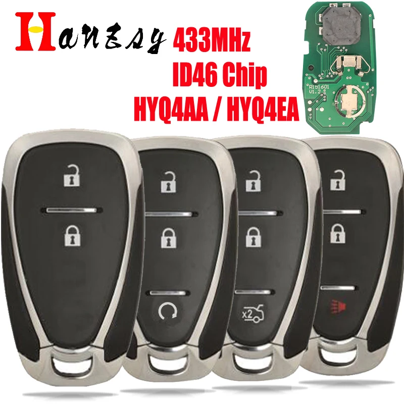 

Remote Keyless Entry 315/434Mhz For Chevrolet Camaro Cruze Malibu 2016-2020 Spark Remote Key Fob HYQ4EA/HYQ4AA ID46 car key