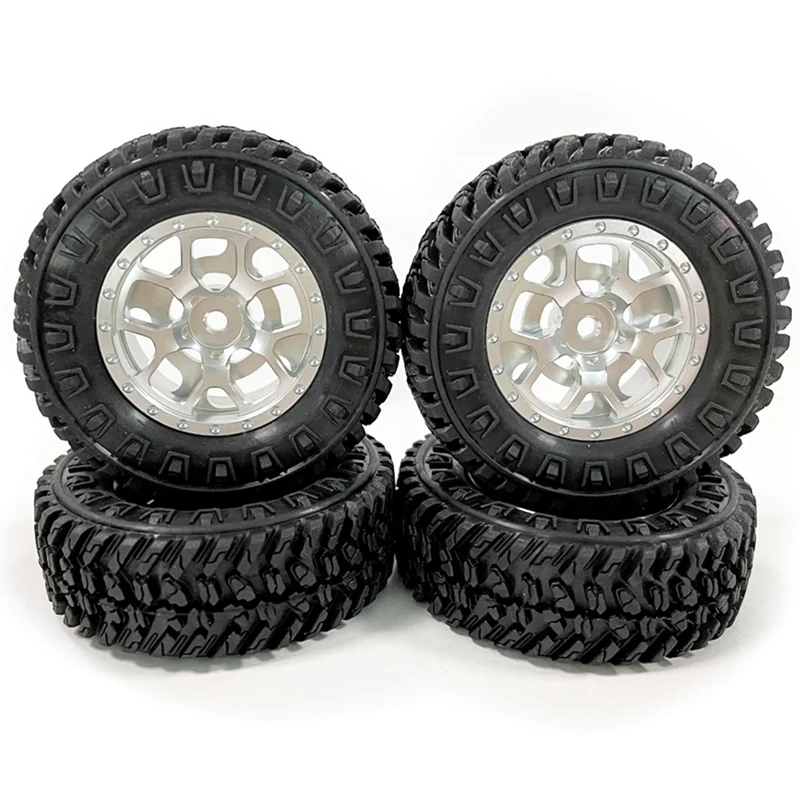 

4PCS 1.0 Tires And Metal Beadlock Wheel Rims Set For 1/24 RC Crawler Car Axial SCX24 FMS FCX24 Enduro24 Parts