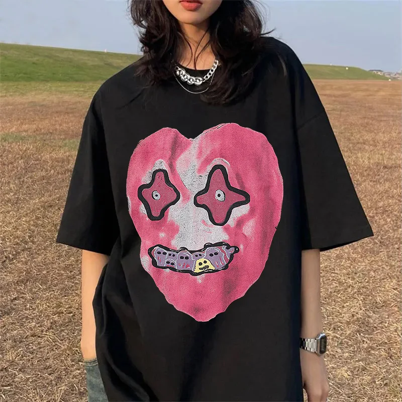 Women T-shirts Hip Hop T-Shirt Streetwear Tops Funny Heart Monster Print T Shirt Harajuku Short Sleeve Tees Tops Casual Tshirt
Women T-shirts Hip Hop T-Shirt Streetwear Tops Funny Heart Monster Print T Shirt Harajuku Short Sleeve Tees Tops Casual Tshirt