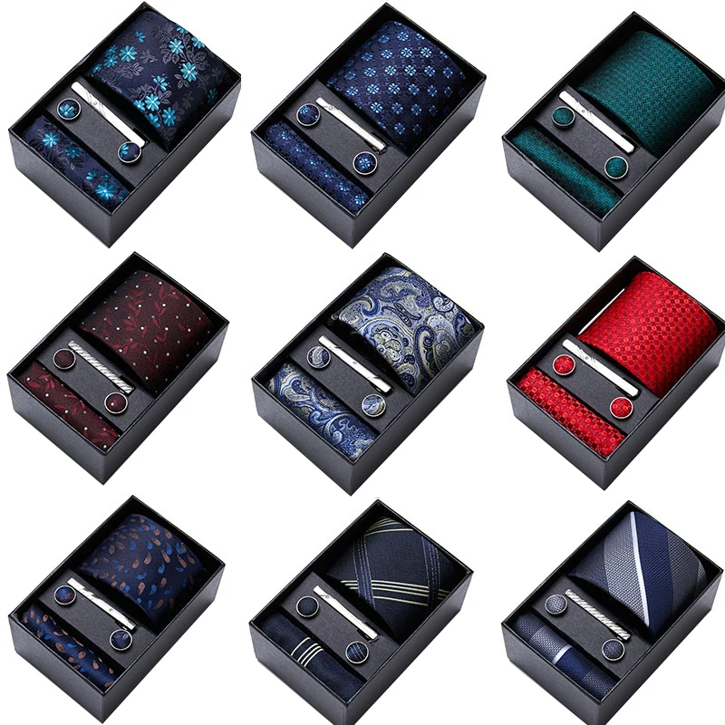 Fashion Design Necktie Bowtie Hanky Cufflinks Gift Box Set Silk Jacquard Ties For Mens Business Party Wedding Collar Cravat Suit
Fashion Design Necktie Bowtie Hanky Cufflinks Gift Box Set Silk Jacquard Ties For Mens Business Party Wedding Collar Cravat Suit