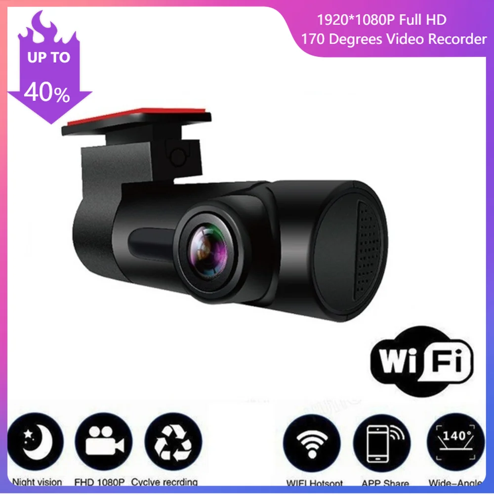 

Dash Cam 1080P Smart WiFi Car DVR 170 Degrees Full HD Night Version Camera with G-sensor 24 Hour Parking Monitor Video Recorder