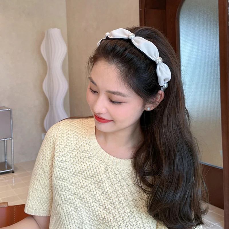 Повязка на голову женская, милый обруч с жемчугом, корейский стиль, аксессуары для волос, черный белый
Повязка на голову женская, милый обруч с жемчугом, корейский стиль, аксессуары для волос, черный белый