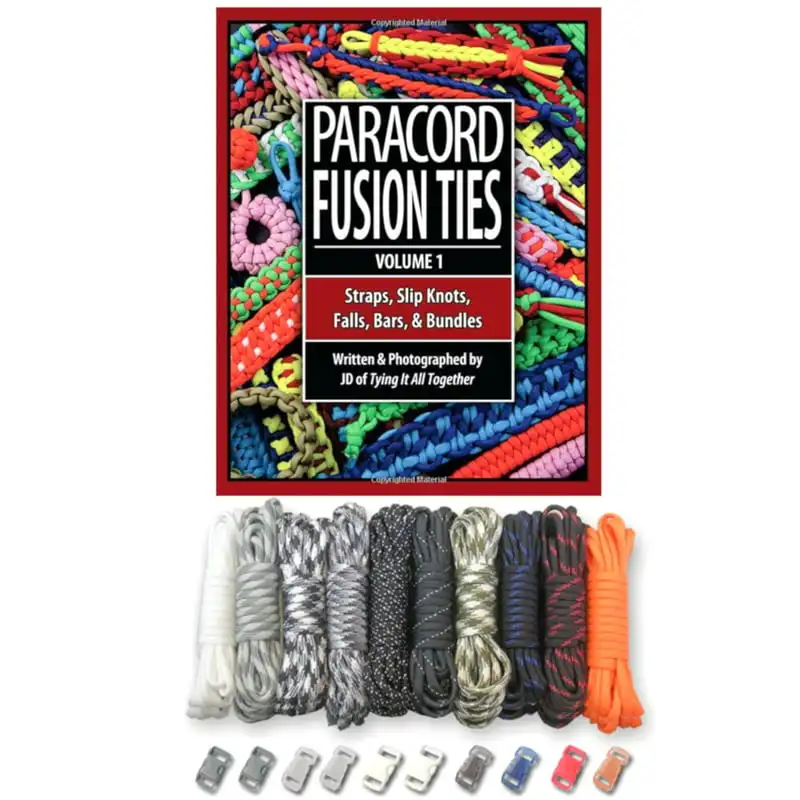 Flawless Type III 550 LB Parachute Cord Crafting Kits with Assorted Buckles & Clearer Instructional Book, Paracord Fusion Ties V
Flawless Type III 550 LB Parachute Cord Crafting Kits with Assorted Buckles & Clearer Instructional Book, Paracord Fusion Ties V