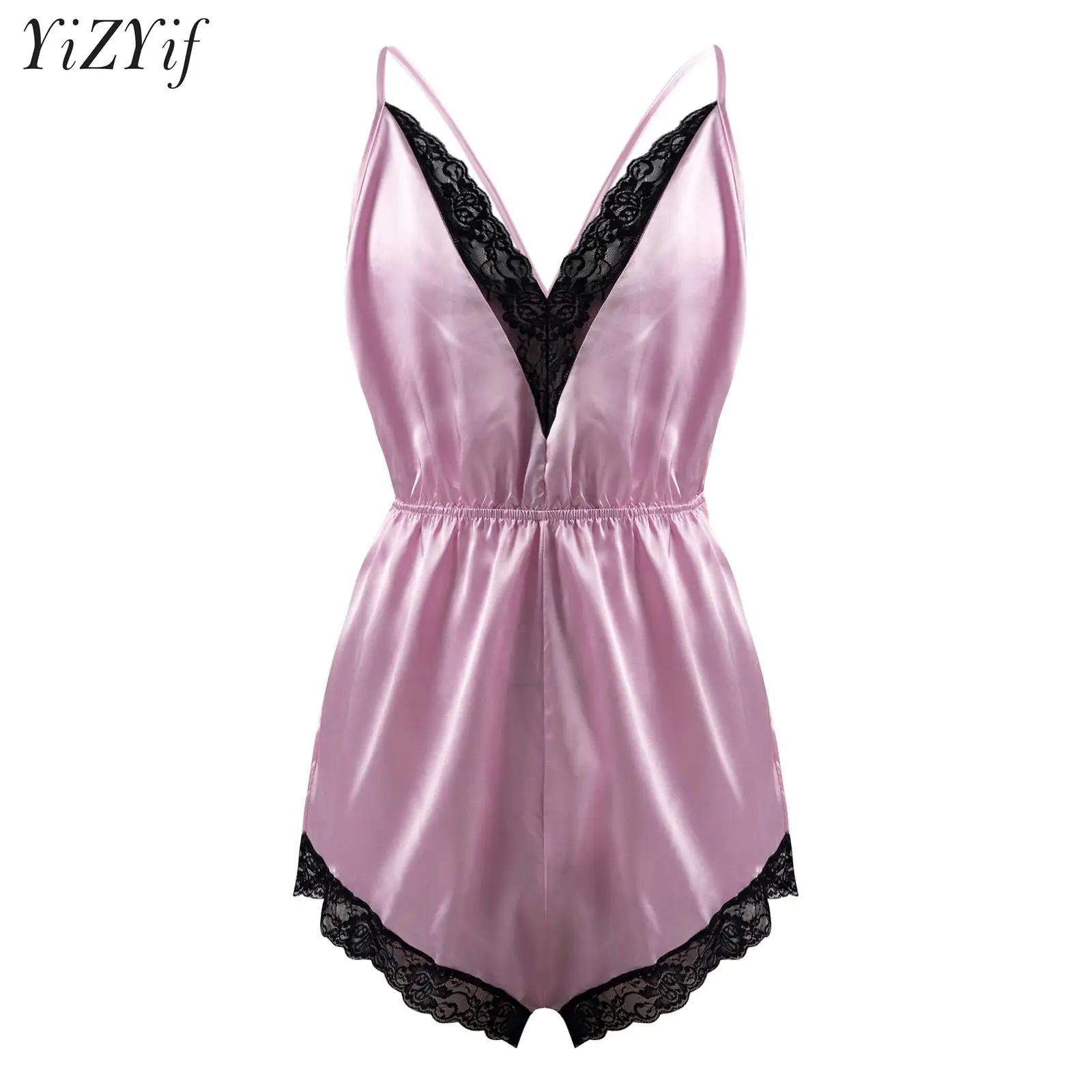 Men's Sexy Sissy Chemise Pajamas Teddy Babydoll Bodysuit Silky Satin Lace V-Neck Backless Crossdresser Lingerie Nightwear
Men's Sexy Sissy Chemise Pajamas Teddy Babydoll Bodysuit Silky Satin Lace V-Neck Backless Crossdresser Lingerie Nightwear