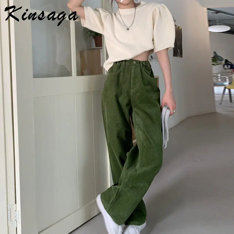 Loose Green Wide Leg Corduroy Pants Women Vintage Adjust Waist Straight Mopping Trousers Casual Oversize Jogger Parachute Pants
Loose Green Wide Leg Corduroy Pants Women Vintage Adjust Waist Straight Mopping Trousers Casual Oversize Jogger Parachute Pants