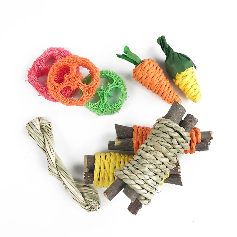 9Pcs Pet Rabbit Chew Toy Sets Pet Hamster Tooth Molar Grinding Toys Small Animals Fun Toy for Guinea Pig Squirrel Chinchilla
9Pcs Pet Rabbit Chew Toy Sets Pet Hamster Tooth Molar Grinding Toys Small Animals Fun Toy for Guinea Pig Squirrel Chinchilla