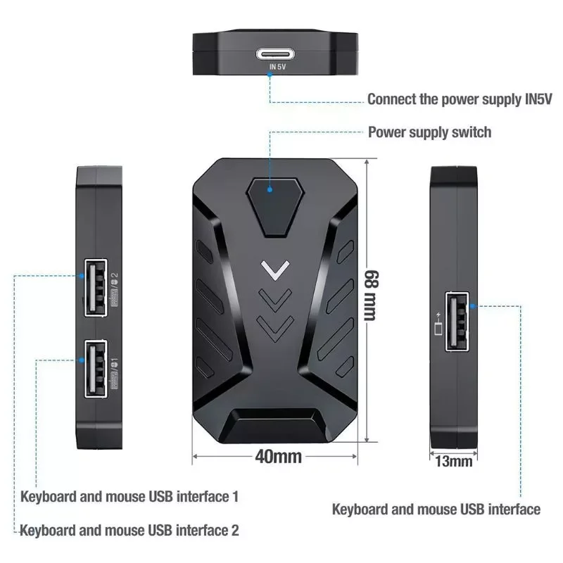 Portable Mobile Gaming Keyboard Mouse Converter Adapter MIX PRO / MIX LITE Type-C 5V
Portable Mobile Gaming Keyboard Mouse Converter Adapter MIX PRO / MIX LITE Type-C 5V
