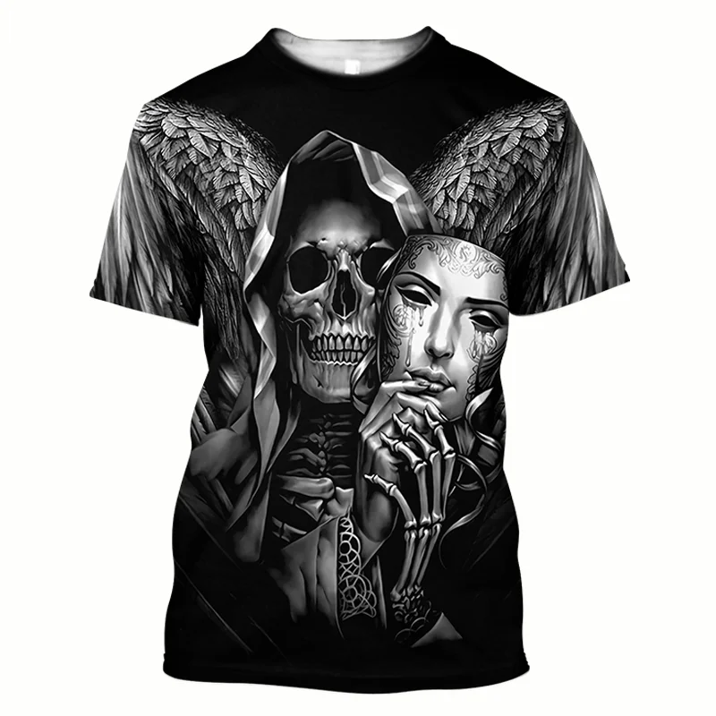 2022 Summer Men's T-Shirt Short Sleeve Oversized Clothing Street Fashion Loose Tops T Shirt for Men 3D Reaper Skull Harajuku Hot
2022 Summer Men's T-Shirt Short Sleeve Oversized Clothing Street Fashion Loose Tops T Shirt for Men 3D Reaper Skull Harajuku Hot