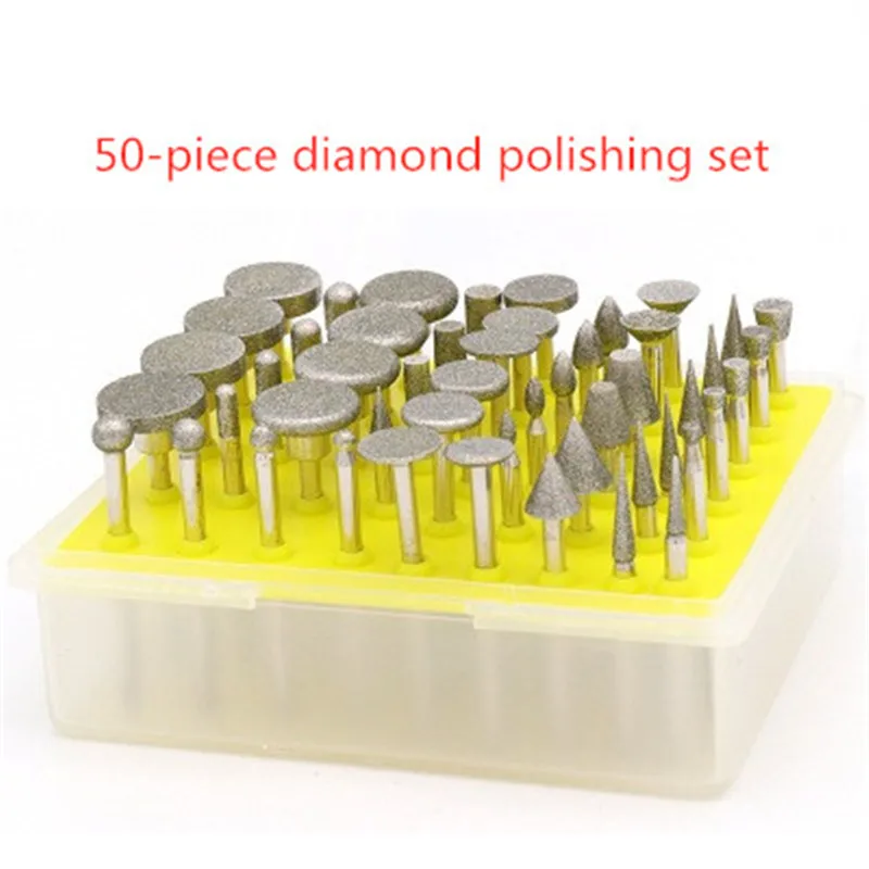 50Pcs Diamond Grinding Head Lapidary Carving Burr Set Diamond Cutting Disc Wheel Grinding Rod Abrasive Tools for Dremel Tools 
50Pcs Diamond Grinding Head Lapidary Carving Burr Set Diamond Cutting Disc Wheel Grinding Rod Abrasive Tools for Dremel Tools