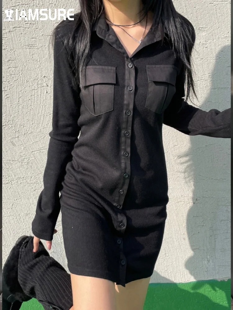 IAMSURE Casual Basic Solid Pockets Shirt Dress Office Ladies Pockets Turn-Down Collar Long Sleeve Mini Dresses For Women 2022
IAMSURE Casual Basic Solid Pockets Shirt Dress Office Ladies Pockets Turn-Down Collar Long Sleeve Mini Dresses For Women 2022