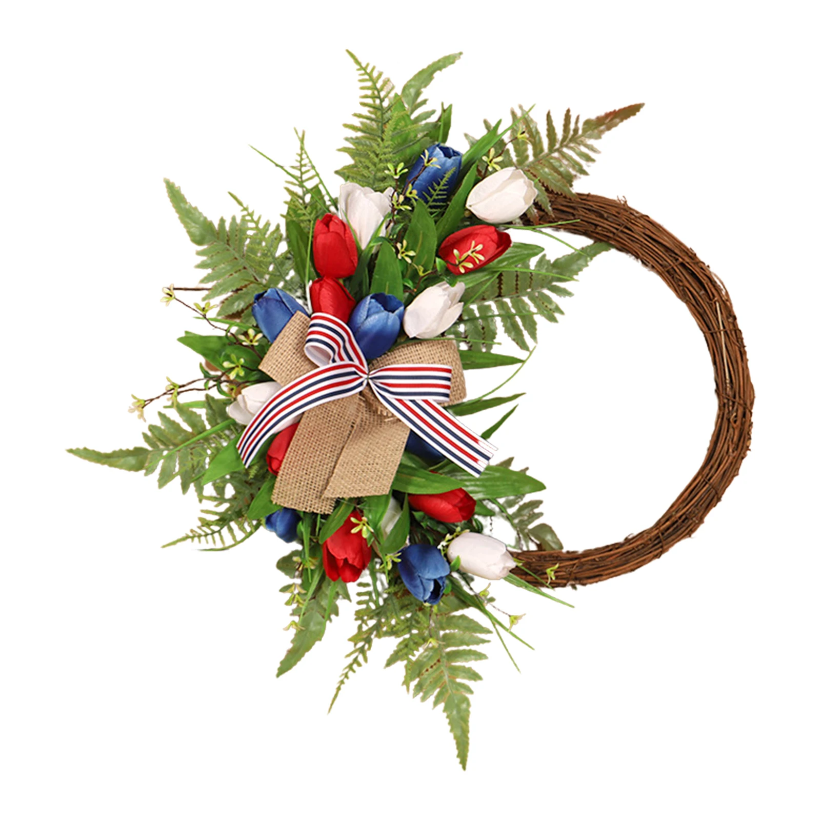 Искусственный венок 4 июля, гирлянда на День Независимости, патриотические украшения, венок из шелка и ротанга, входная дверь
Искусственный венок 4 июля, гирлянда на День Независимости, патриотические украшения, венок из шелка и ротанга, входная дверь