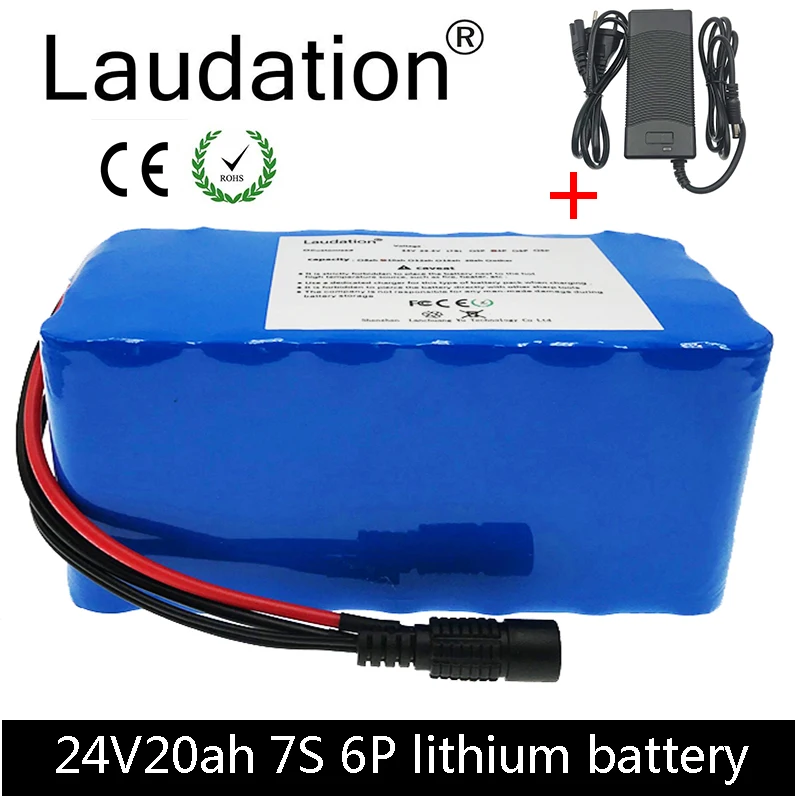 Laudation 24V 20ah Electric Bicycle Lithium Battery 24V 7S 6P 18650 Battery Pack For 250W 350W Electric Motorcycle With 25A BMS
Laudation 24V 20ah Electric Bicycle Lithium Battery 24V 7S 6P 18650 Battery Pack For 250W 350W Electric Motorcycle With 25A BMS