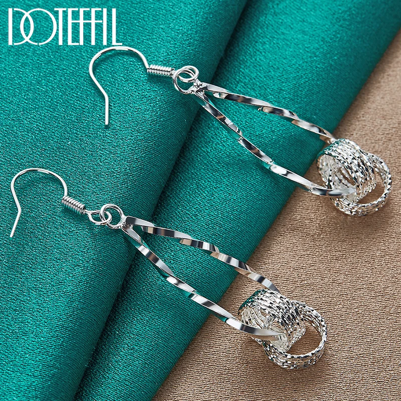 DOTEFFIL 925 Sterling Silver Winding Drop Earring For Women Wedding Engagement Party Jewelry
DOTEFFIL 925 Sterling Silver Winding Drop Earring For Women Wedding Engagement Party Jewelry