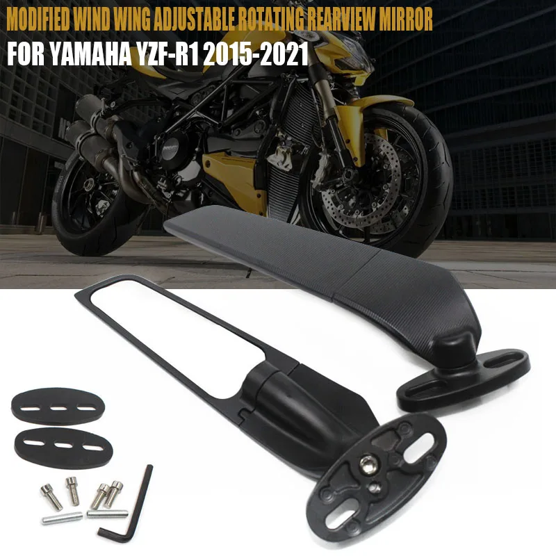 Modified Motorcycle YAMAHA Rearview Mirrors Wind Wing Adjustable Rotating Side Mirrors For Yamaha YZF R1 YZF-R1 2015-2020 2021
Modified Motorcycle YAMAHA Rearview Mirrors Wind Wing Adjustable Rotating Side Mirrors For Yamaha YZF R1 YZF-R1 2015-2020 2021