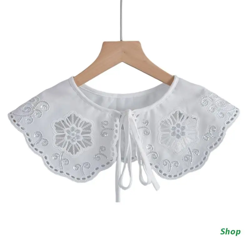 L5YC Women Embroidery Sequins Floral Capelet Necklace Hollow Out Detachable Collar
L5YC Women Embroidery Sequins Floral Capelet Necklace Hollow Out Detachable Collar