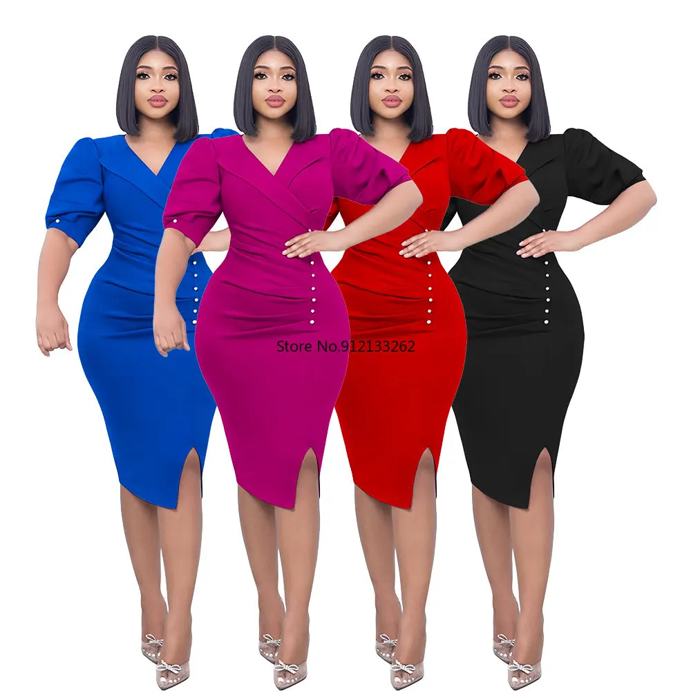 African Dresses for Women Autumn Spring African Women Short Sleeve V-neck Polyester Knee-length Dress African Clothes
African Dresses for Women Autumn Spring African Women Short Sleeve V-neck Polyester Knee-length Dress African Clothes