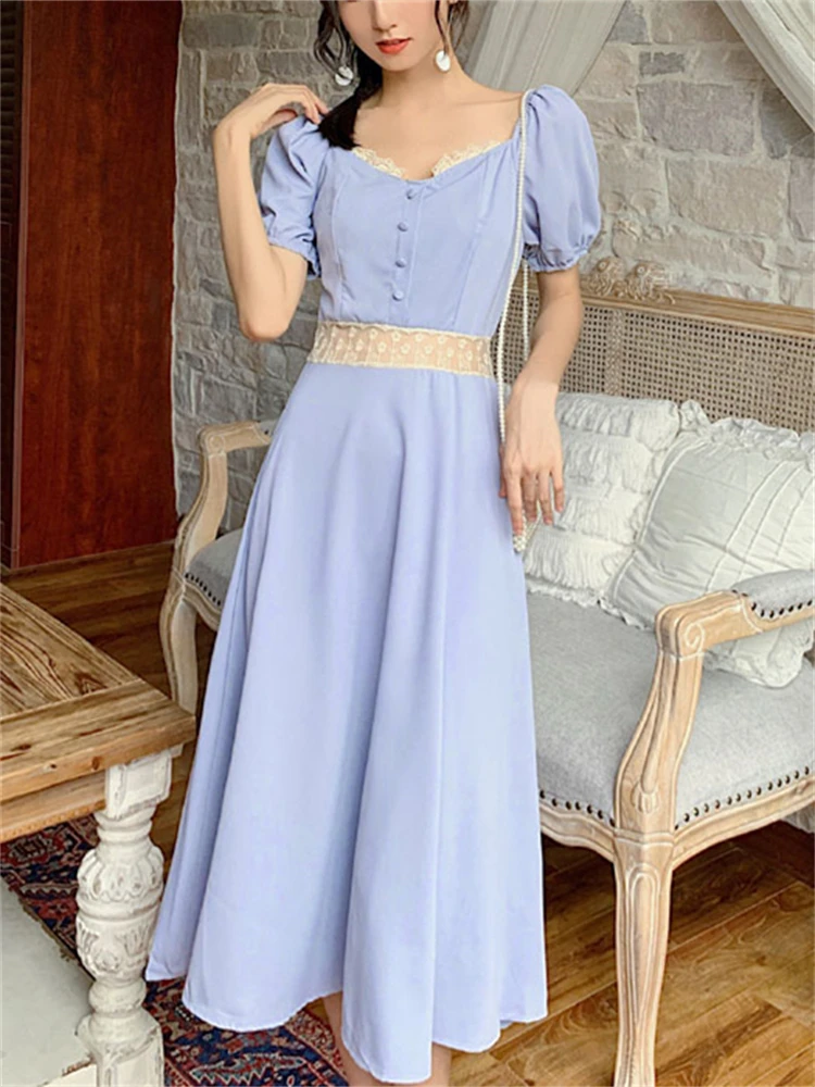 Summer Elegant Women Lace Patchwork Midi Dress Casual Short Sleeve Party Vestidos Ladies One Piece Fashion Vintage Clothes
Summer Elegant Women Lace Patchwork Midi Dress Casual Short Sleeve Party Vestidos Ladies One Piece Fashion Vintage Clothes