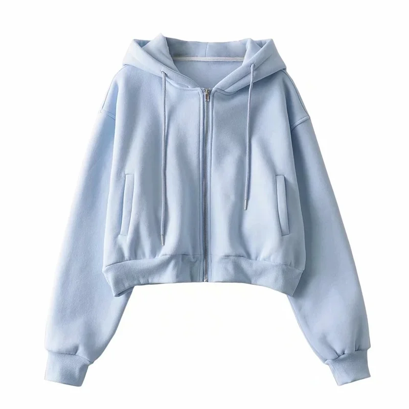 autumn spring women's Zip up hoodies pockets slim crop top women jacket female clothes drawstring white sexy hoody cotton coats
autumn spring women's Zip up hoodies pockets slim crop top women jacket female clothes drawstring white sexy hoody cotton coats