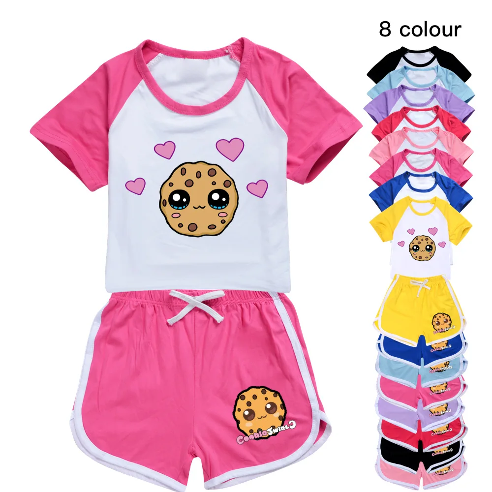 Summer Baby Girls Tops Set Children Pajamas Kids Sport Clothing Costume COOKIE SWIRL C Girls Short T Shirt + Short Pants Suit
Summer Baby Girls Tops Set Children Pajamas Kids Sport Clothing Costume COOKIE SWIRL C Girls Short T Shirt + Short Pants Suit